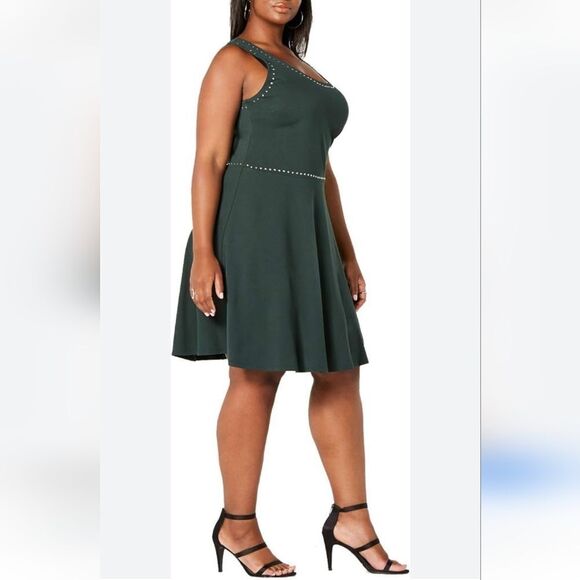 Rose and Harlow Ponte Studded Dress Bikercore Indie - Picture 1 of 15